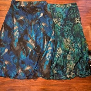 Blue and Green skirt duo